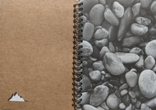 Load image into Gallery viewer, river stones spiral notebook greay