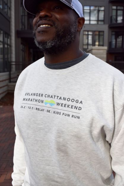 Creme crew neck Chattanooga Marthon 5k Relay Fun Run