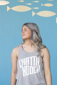 Gray  Chattanooga Racer Back Tank Top Outdoors Summer Sports Running