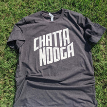 Load image into Gallery viewer, Gray t-shirt Chattanooga Logo shirt outdoors
