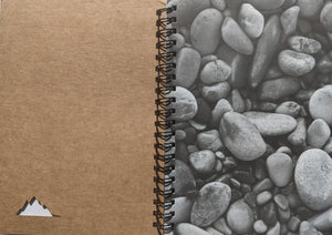 river stones spiral notebook greay